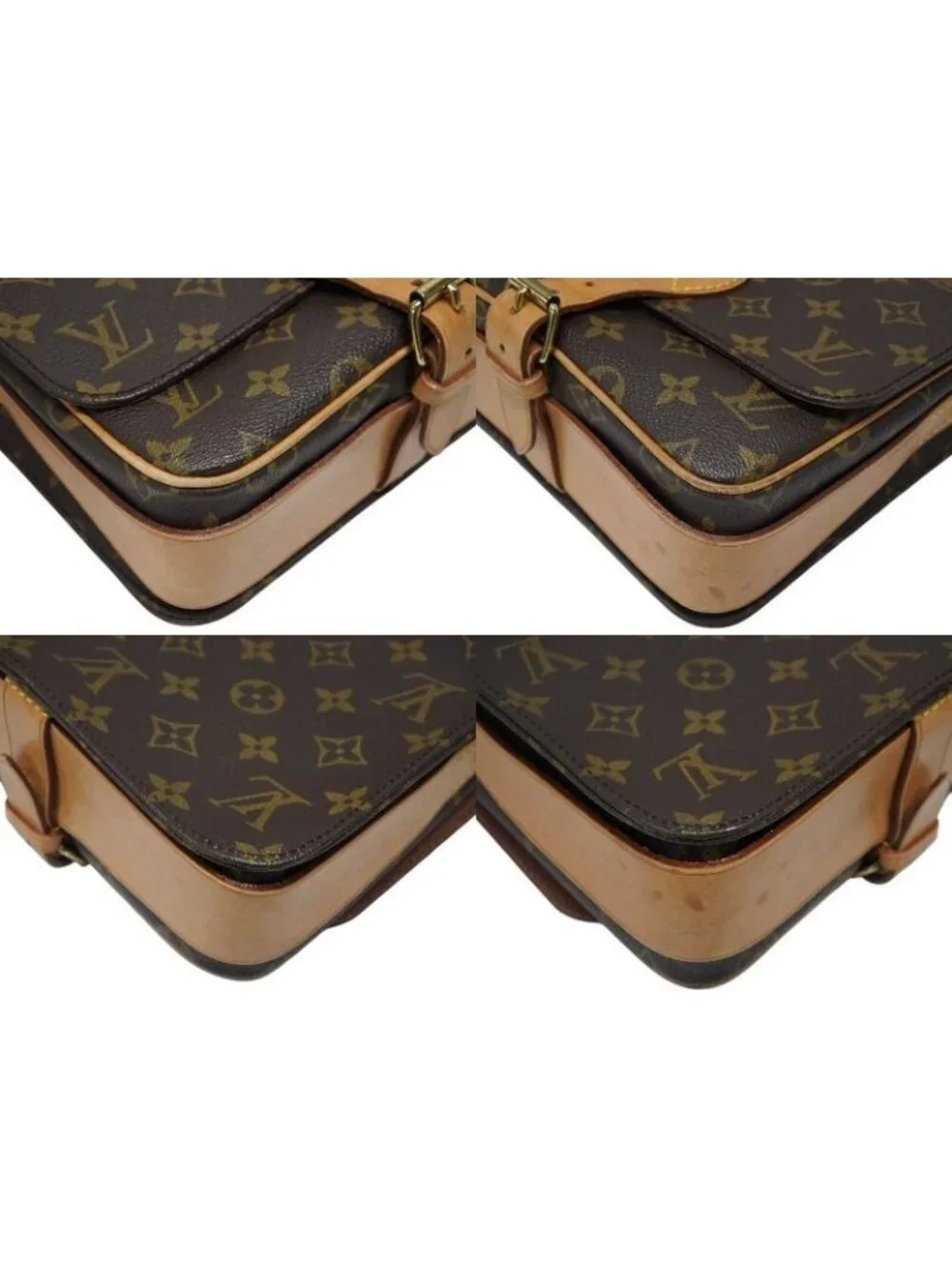 Louis Vuitton Cartouchiere MM Shoulder Bag Monogram Canvas Brown